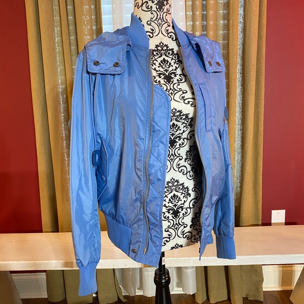 Lightweight light blue COACH windbreaker